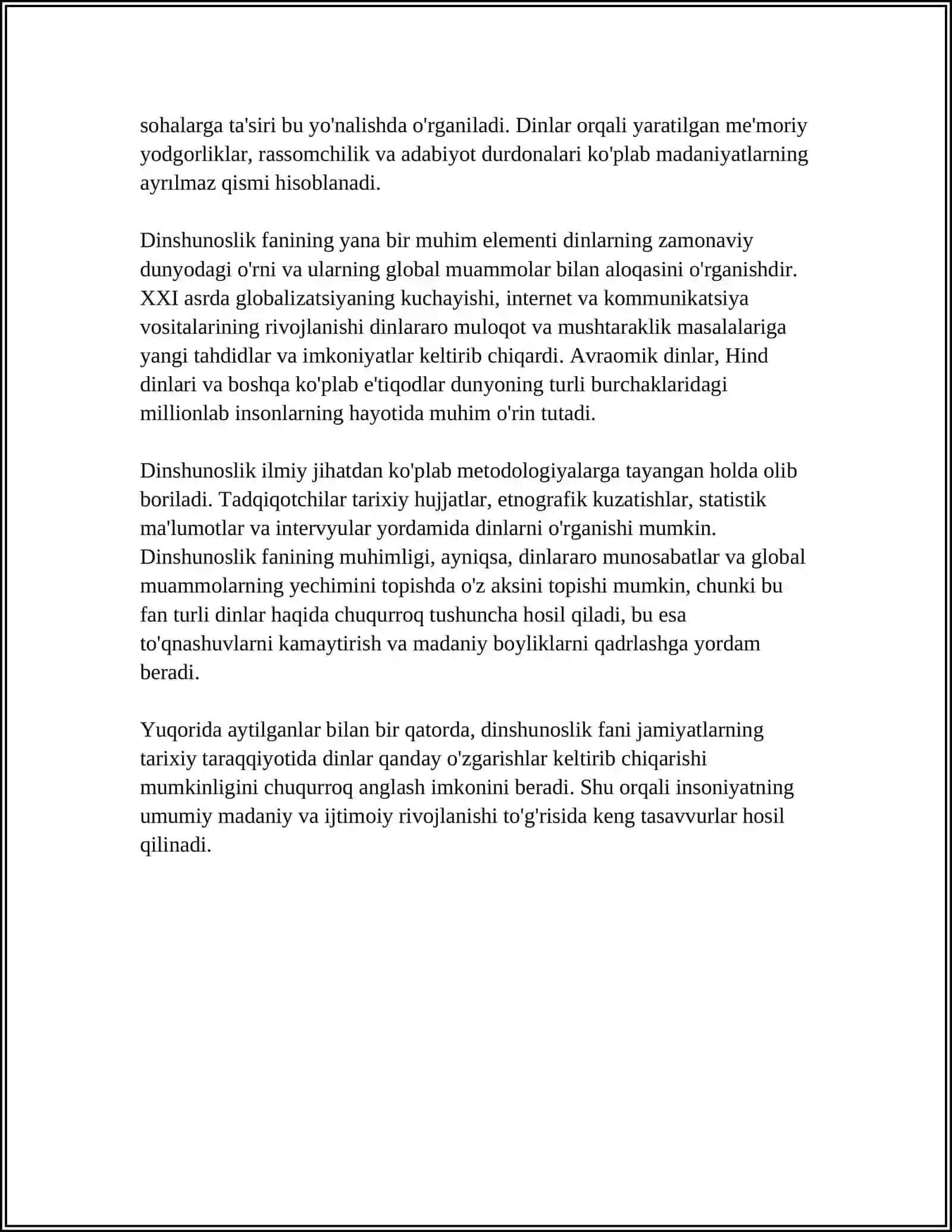 DINSHUNOSLIK FANINING PREDMETI, MAQSADI VA VAZIFALARI 4