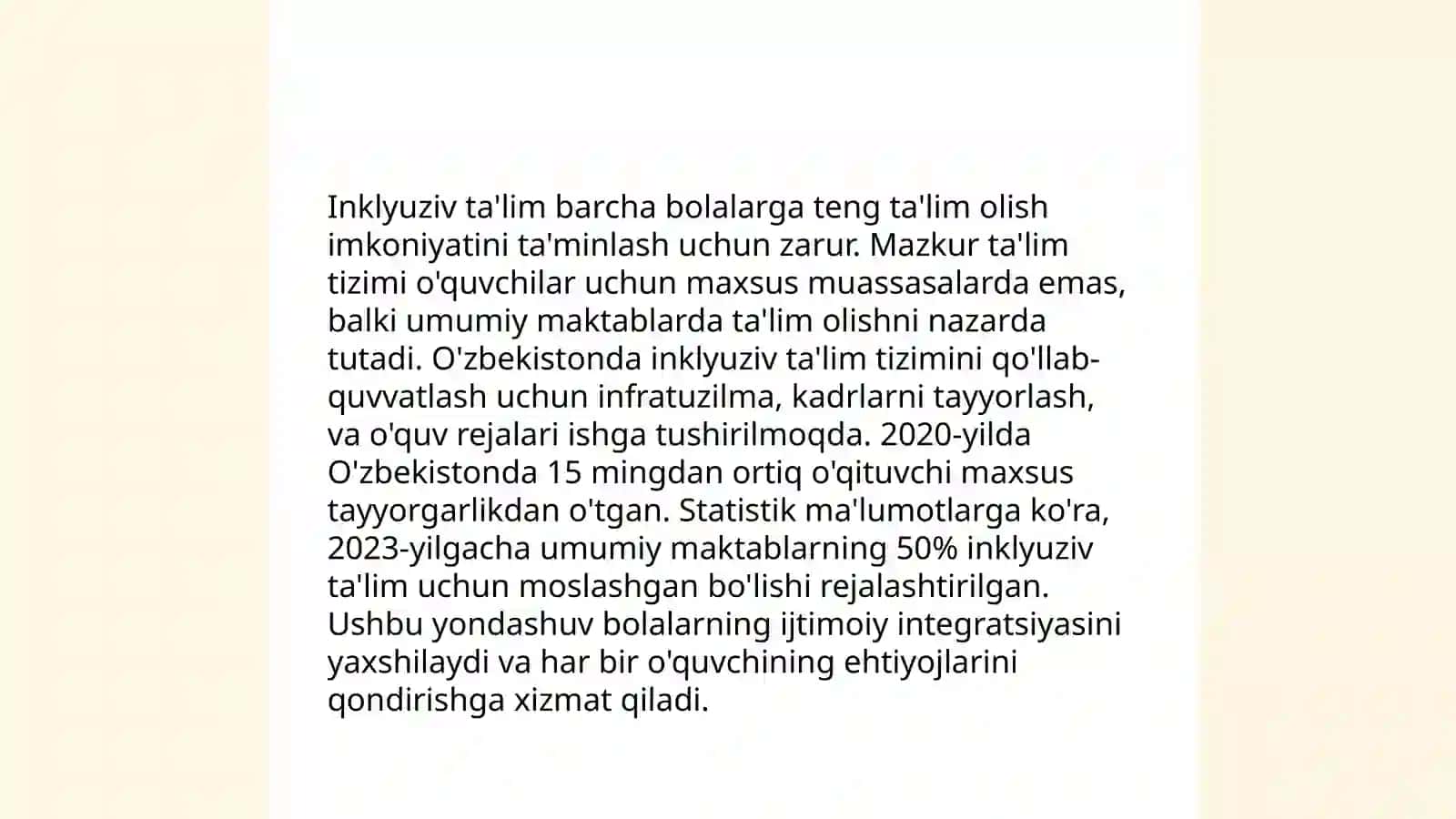 Inklyuziv ta'lim tolerant muhitni yaratish vositasi 4