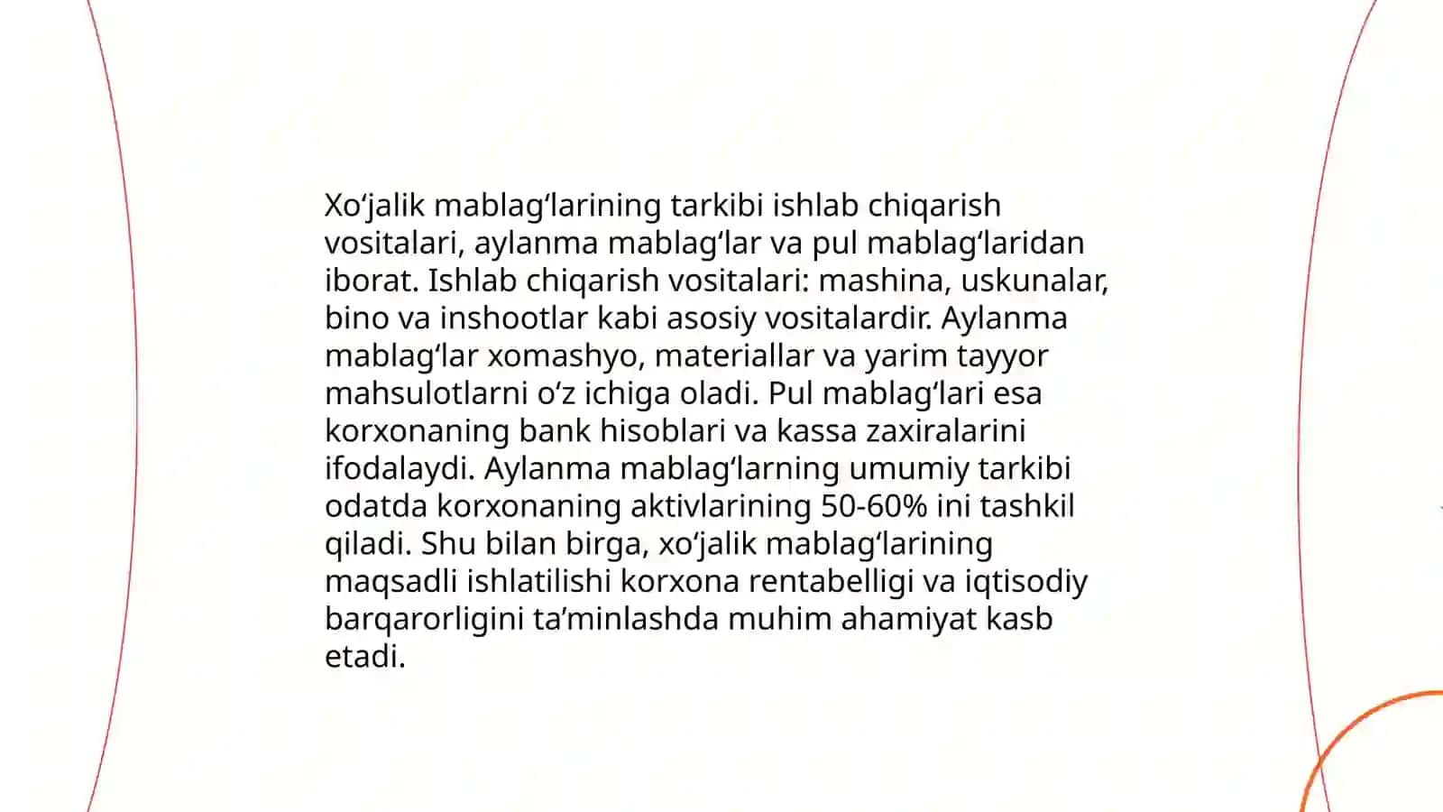 Xoʻjalik mablagʻlarining guruhlanishi 4