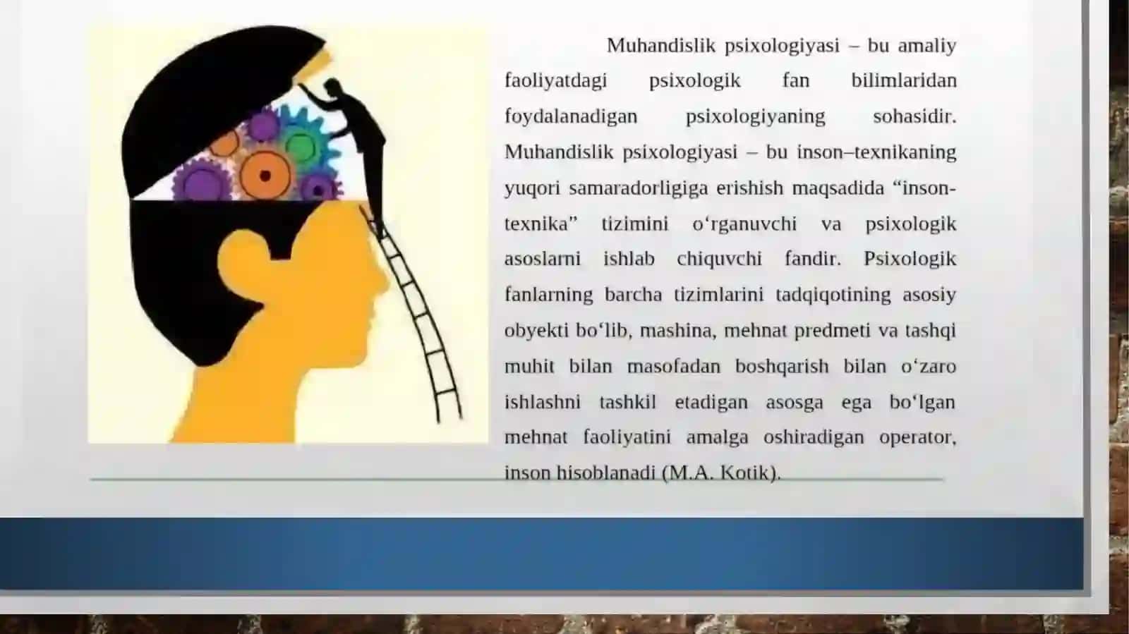 MUHANDISLIK PSIXOLOGIYASINING PREDMETI, MAQSADI VA VAZIFALARI, AMALIY ASOSLARI 4