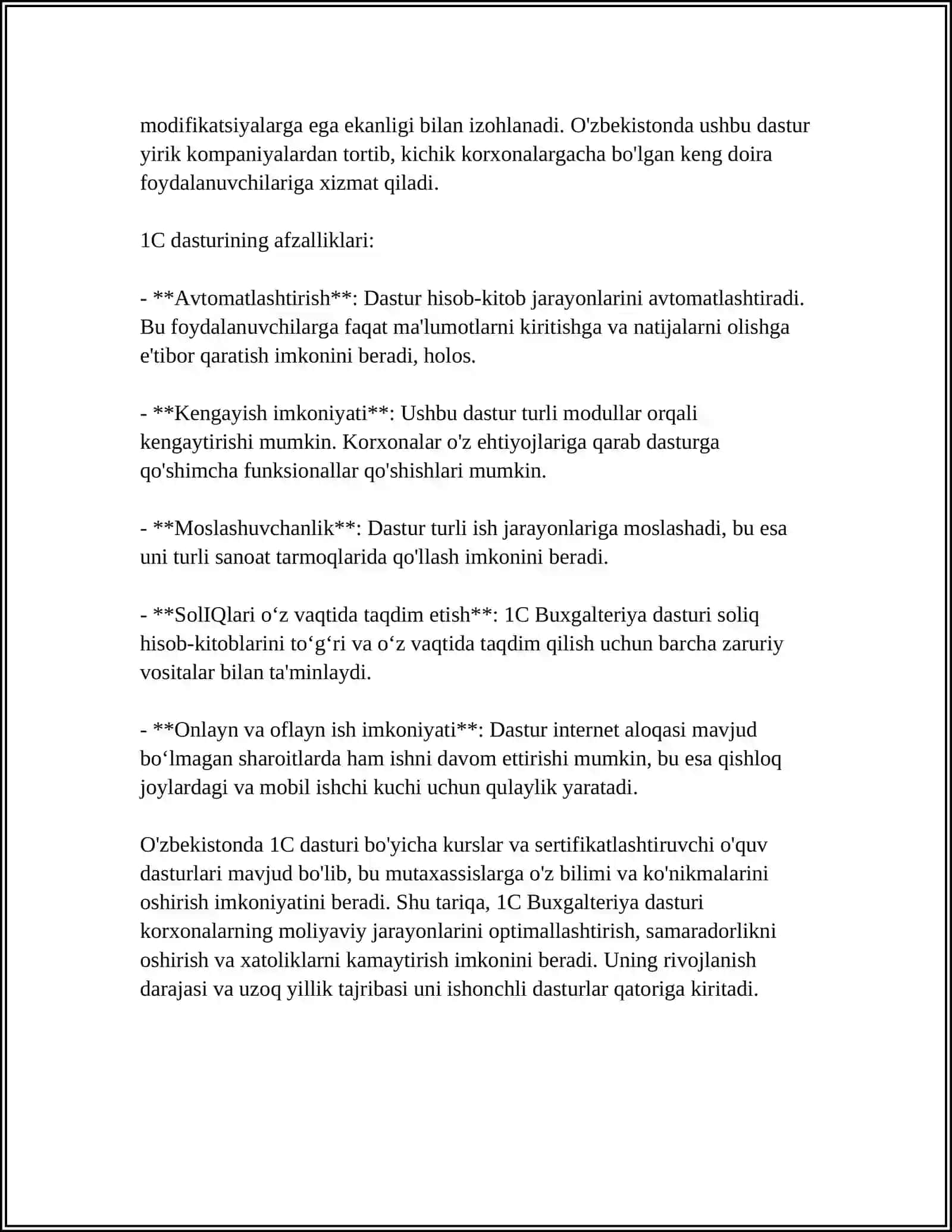 1С Buxgalteriya dasturi 4