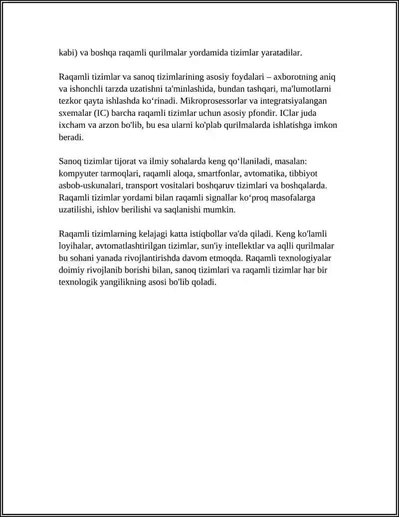 Raqamli tizimlar va sanoq tizimlari 4