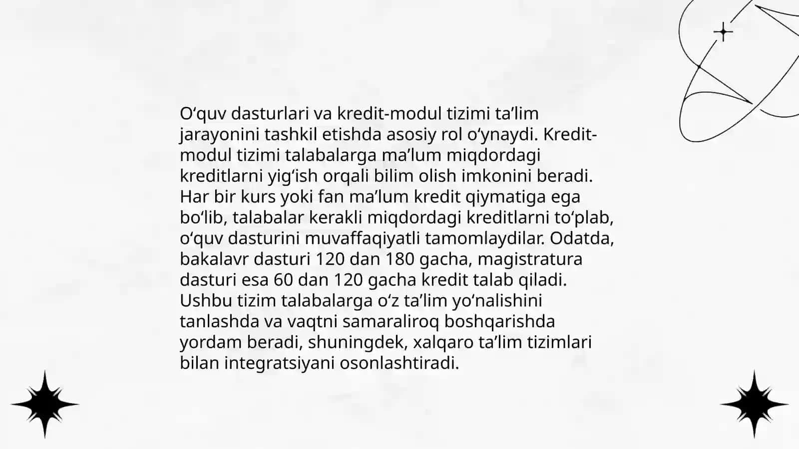 Kredit-modul tizimida oʻquv jarayonlarning tashkil etilishi 4