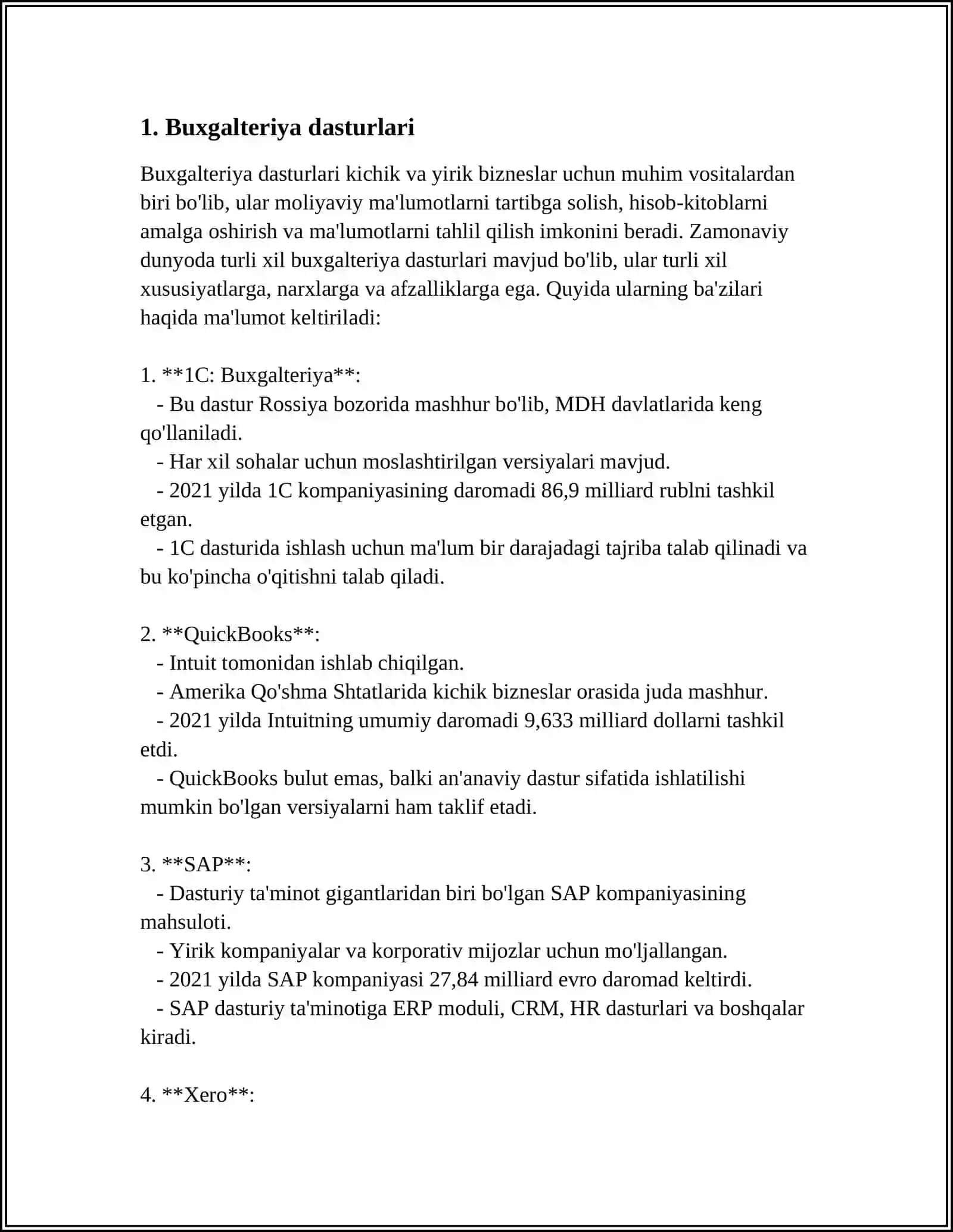 IQTISODIYOTDA QO’LANILADIGAN AMALIY DASTURIY MAXSULOTLAR 4