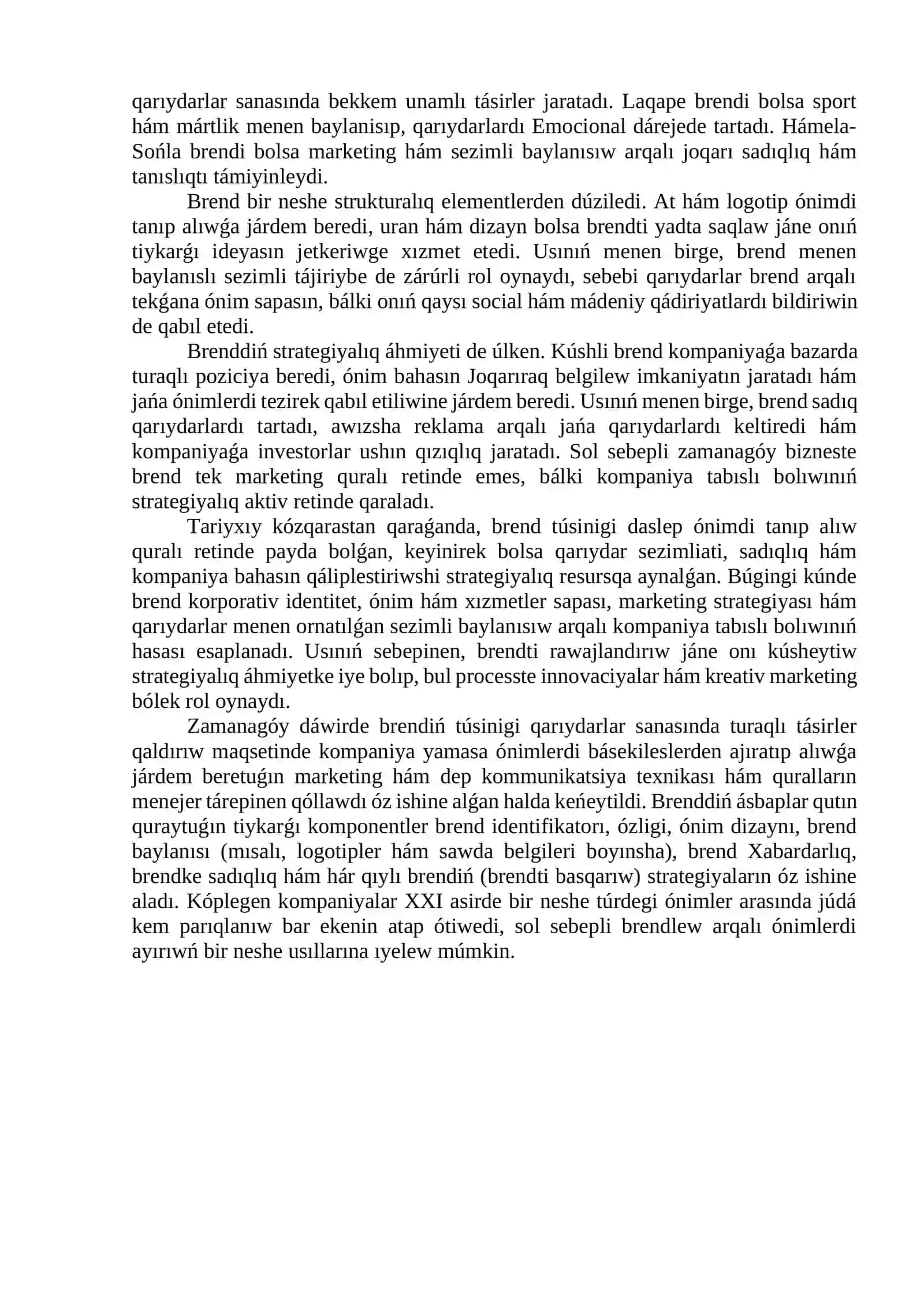 Brend kapitalın arttırıwda innovaciyalardıń roli 4