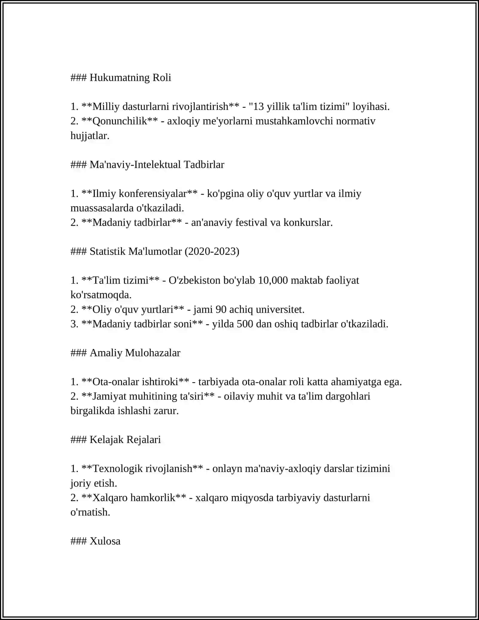 MUSTAQIL ISH Mavzu: MA'NAVIY -AXLOQIY TARBIYA,MEHNAT TARBIYASI 4