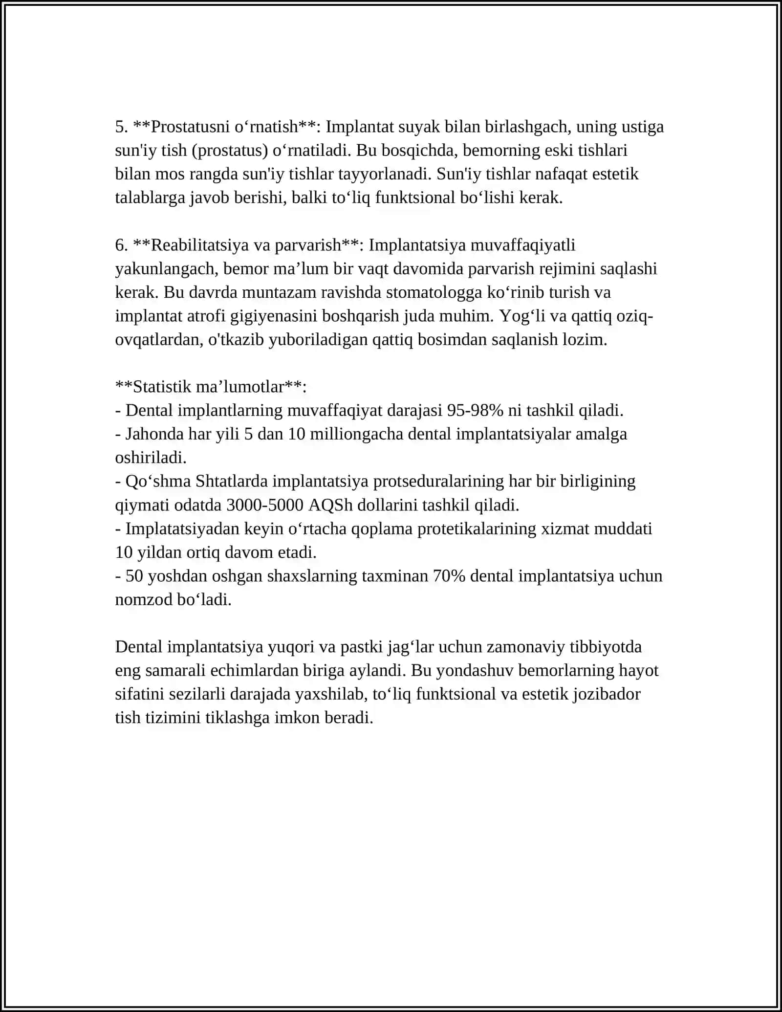 YUQORI VA PASTKI JAG‘DA DENTAL IMPLANTATSIYA XUSUSIYATLARI 4