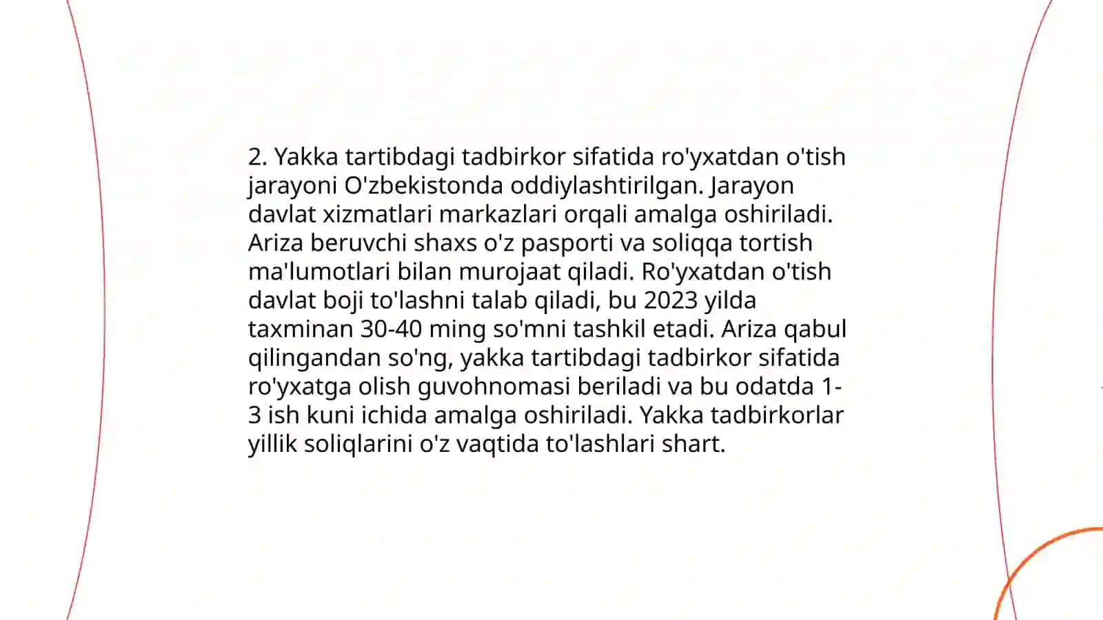 Yakka tartibdagi tadbirkorlar va ularga soliq solishning o'ziga xos xususiyatlari 4