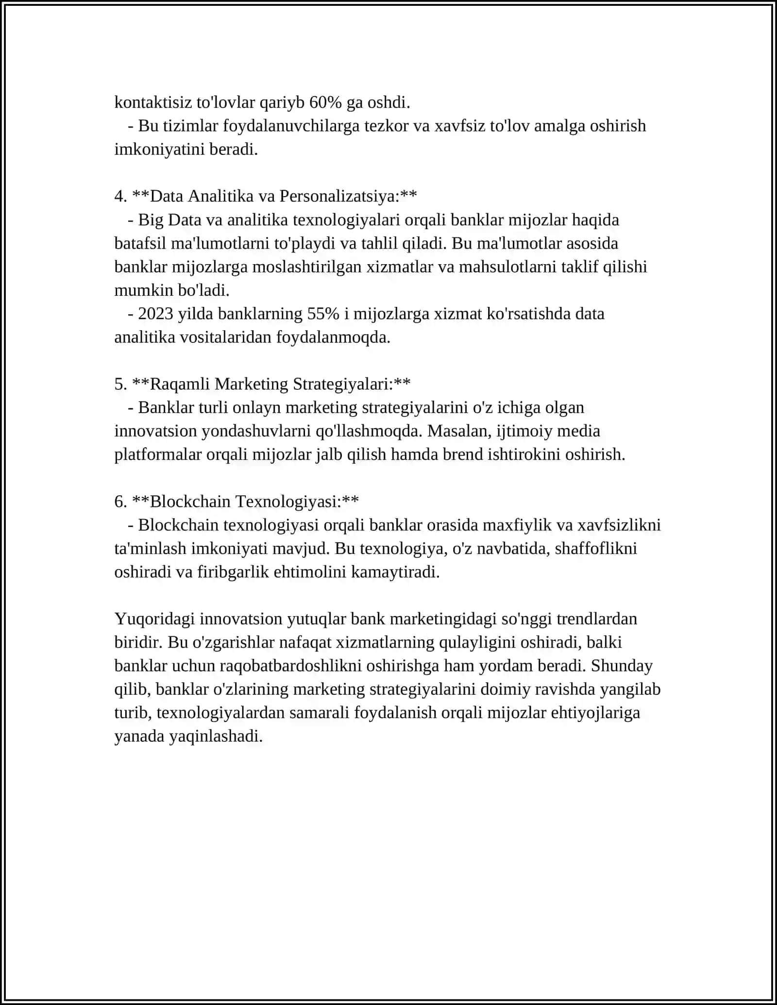 BANK MARKETINGI VA MIJOZLAR BILAN ISHLASH STRATEGIYALARI 4
