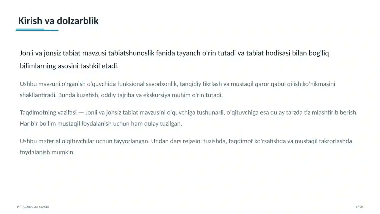 Jonli va jonsiz tabiat (2-sinf) 4