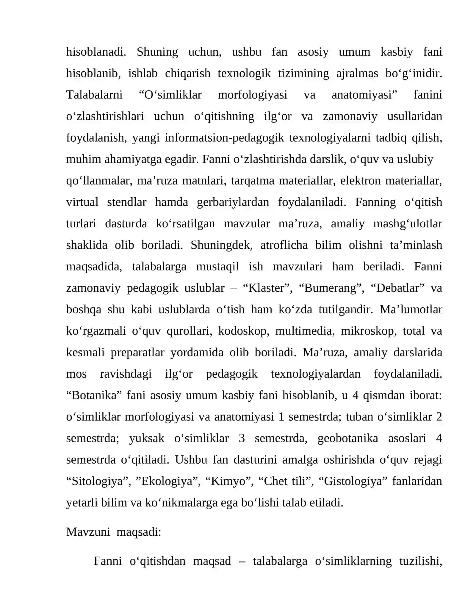 Shoxlanishning turlari. Poyaning birlamchi anatomik tuzilishi 4