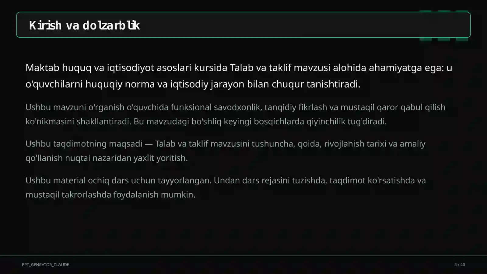 Talab va taklif (9-sinf) 4