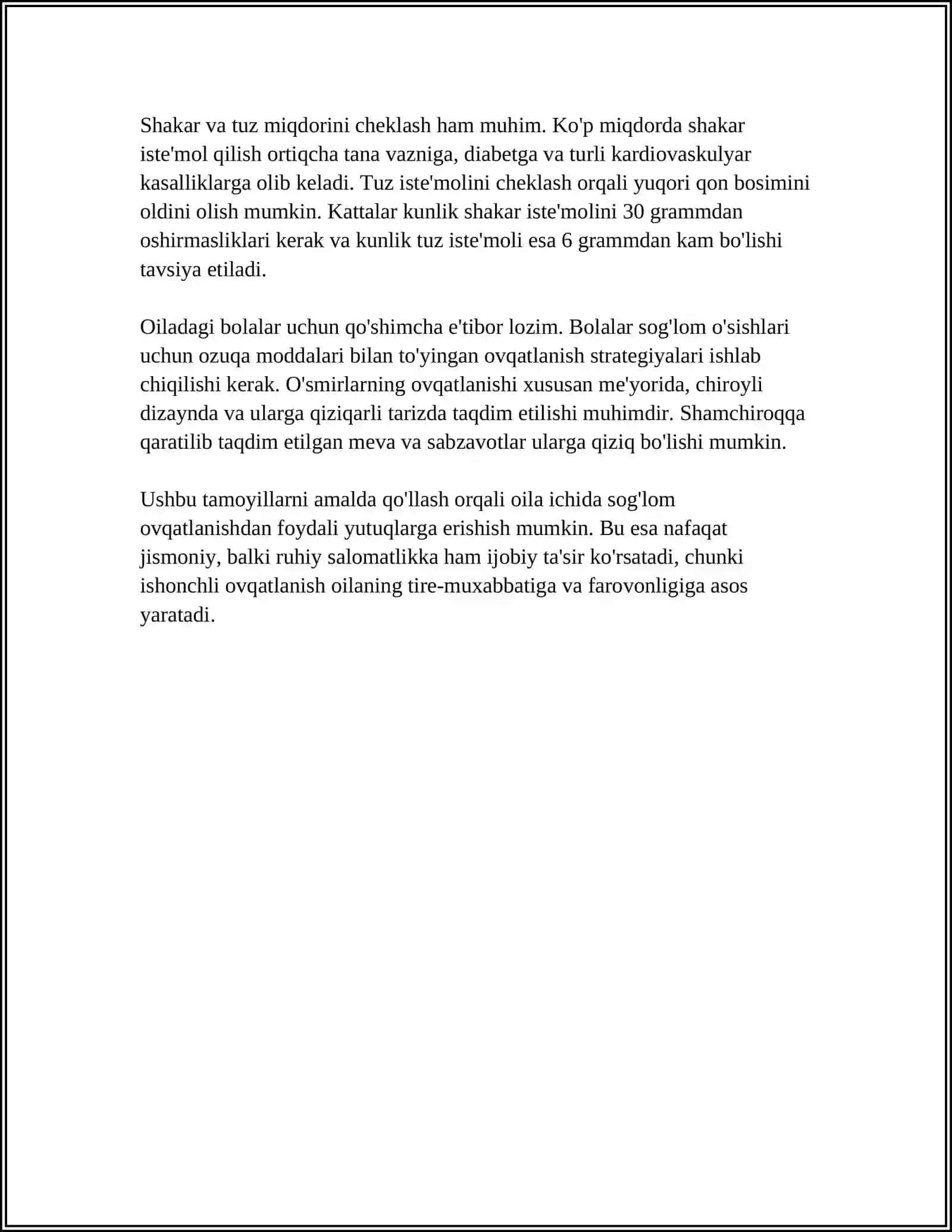 OILADAGI HAYOT VA SOĞLOM OVQATLANISH 4