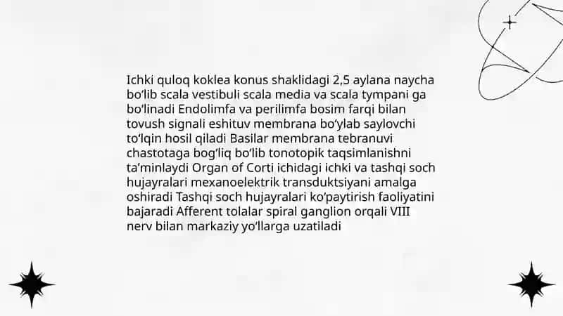 Eshitish va muvozanat analizatorlarining o‘tkazuv yo‘llari 4