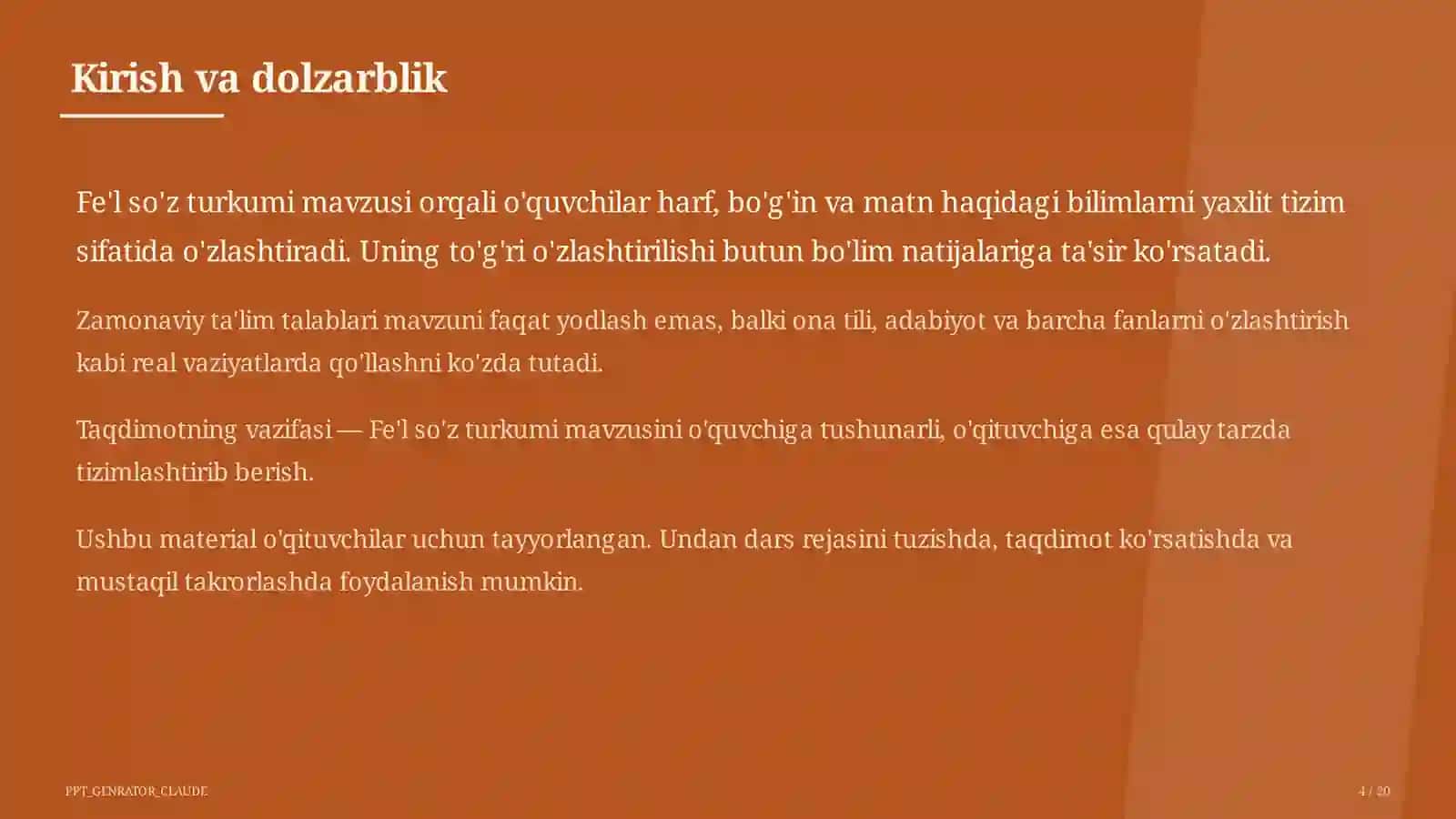 Fe'l so'z turkumi (3-sinf) 4