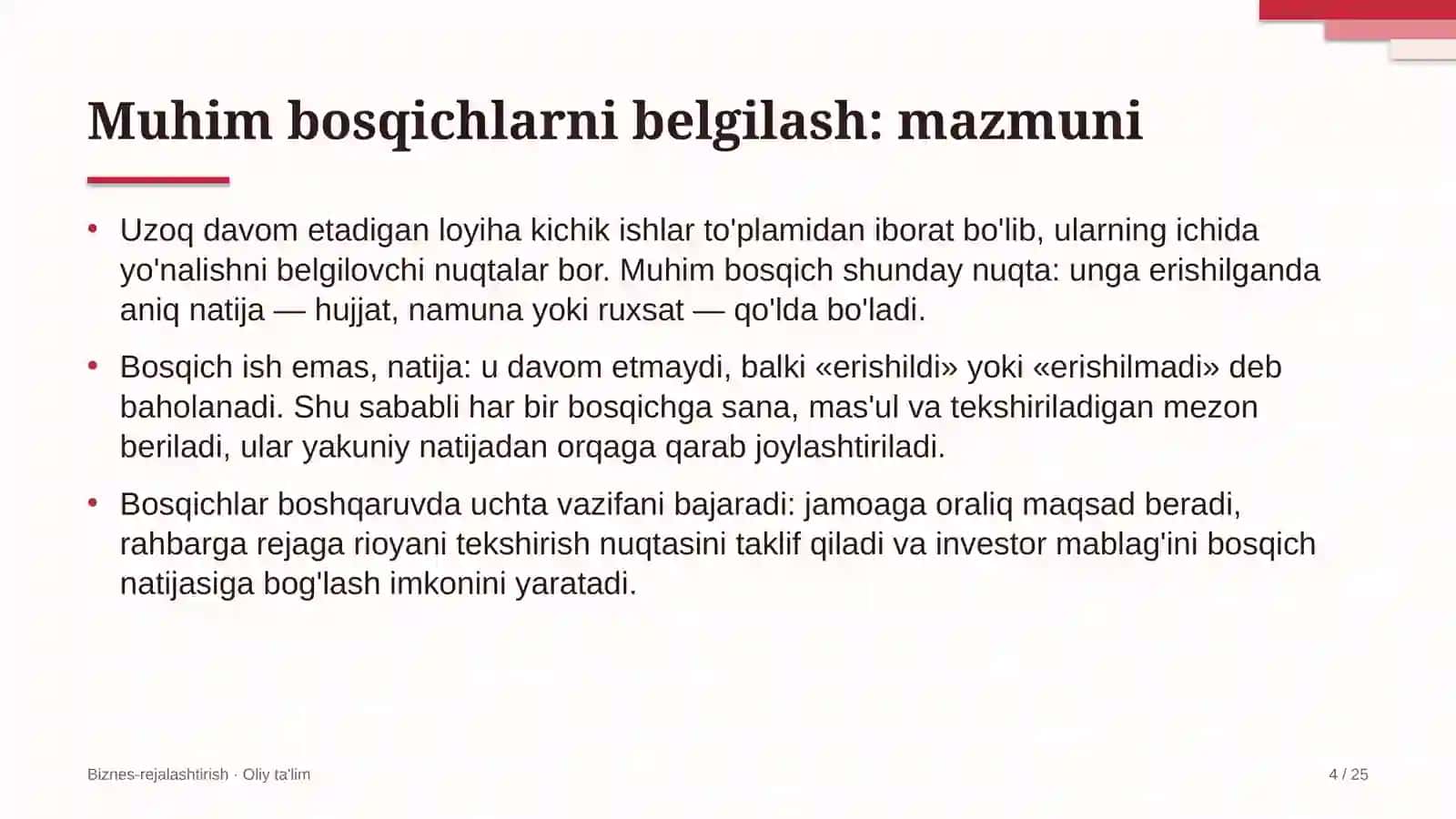Korporativ moliyada muhim bosqichlarni belgilash 4