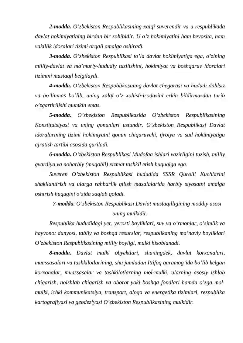 O'zbekistonda Davlat Mustaqilligining Qo'lg'a Kirtilishi Xuquqiy Demokratik Davlat va Fuqarolik Jamiyati Asoslarini Barpo etish Borasidagi Ishlar 4