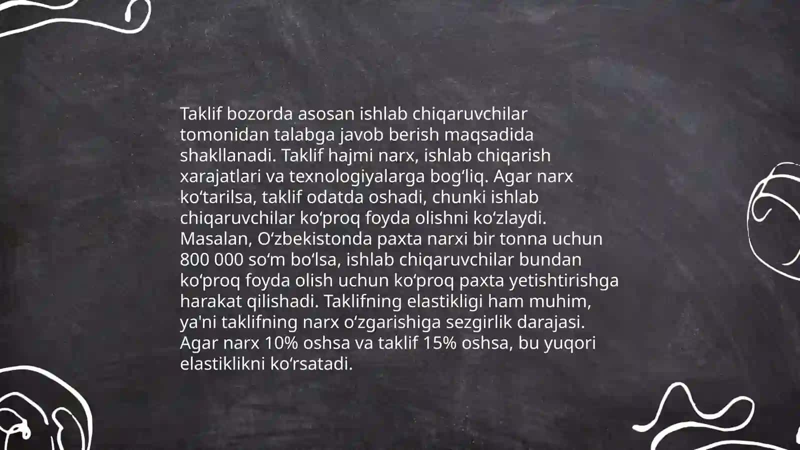Talab va taklifning bozordagi ahamiyati 4