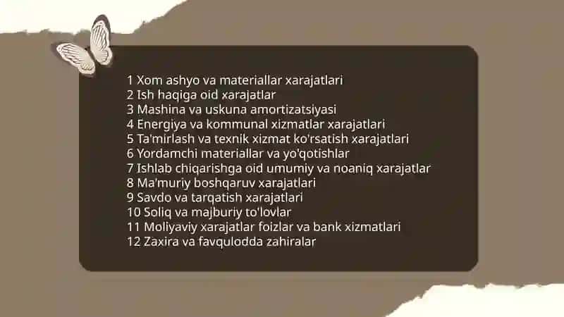 Korxonalarning sarflari ularning mohiyati, strukturasi va tasnifi 4