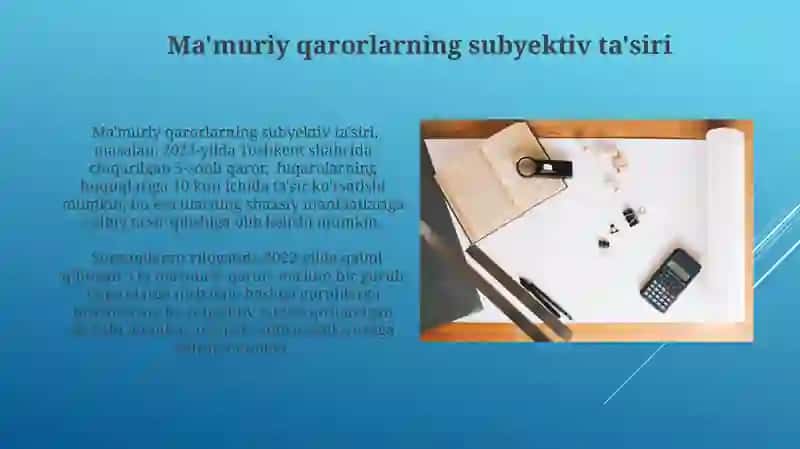 Ma'muriy huquq subyekti va subyektiv tomoni 4