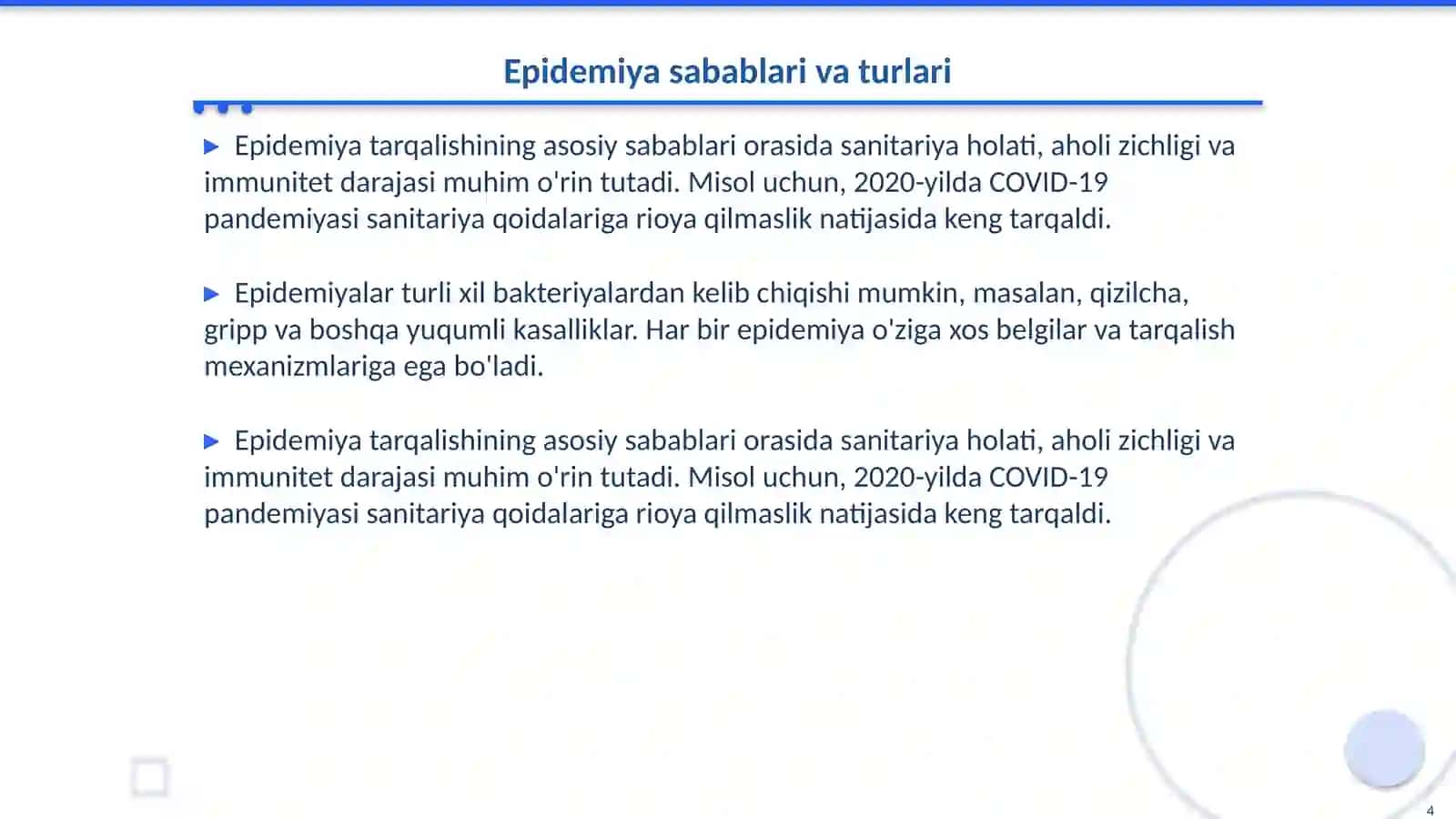 Bakteriologik o'choqda epidemiyaga qarshi chora-tadbirlarni tashkil etish 4