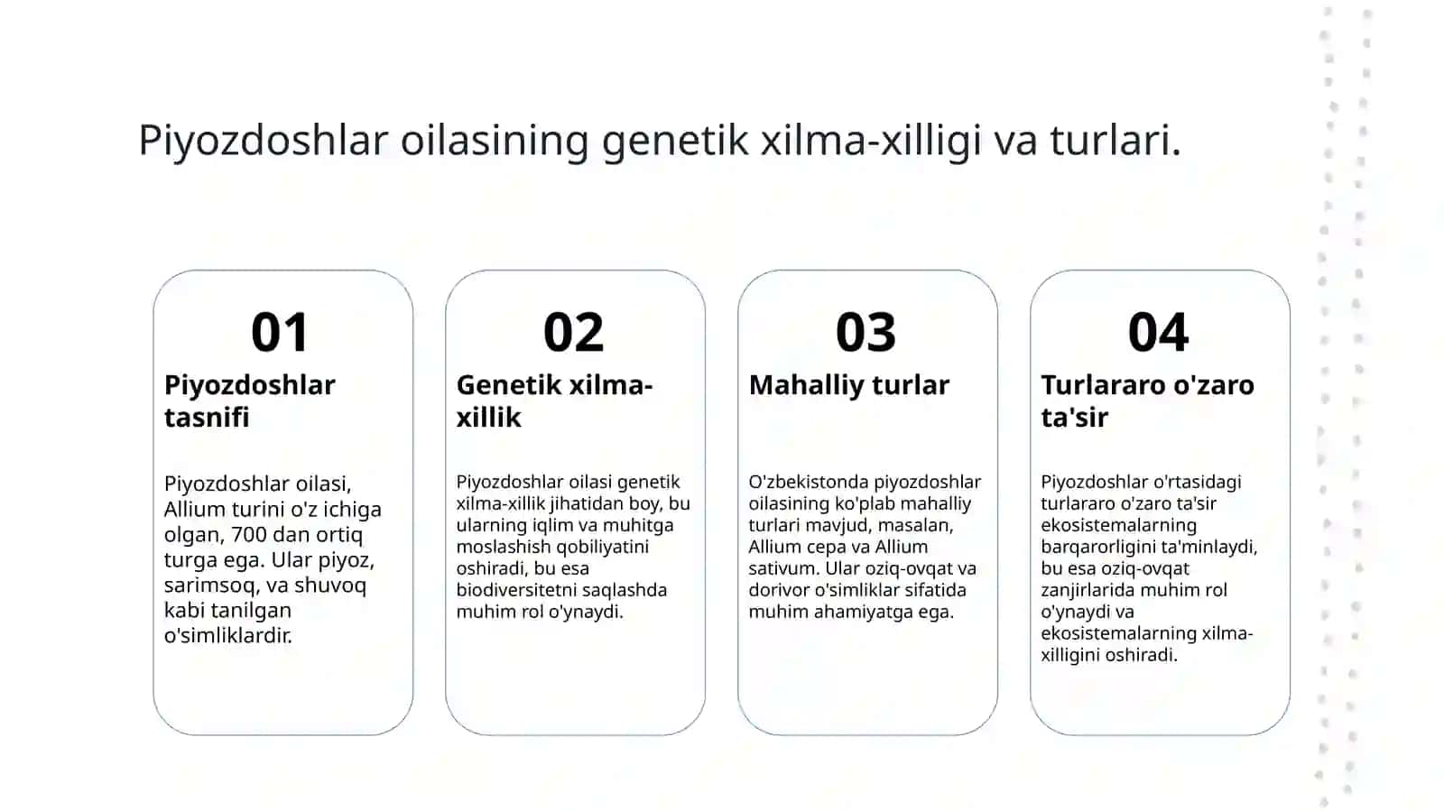 Piyozdoshlar biologiyasi va tasnifi 4