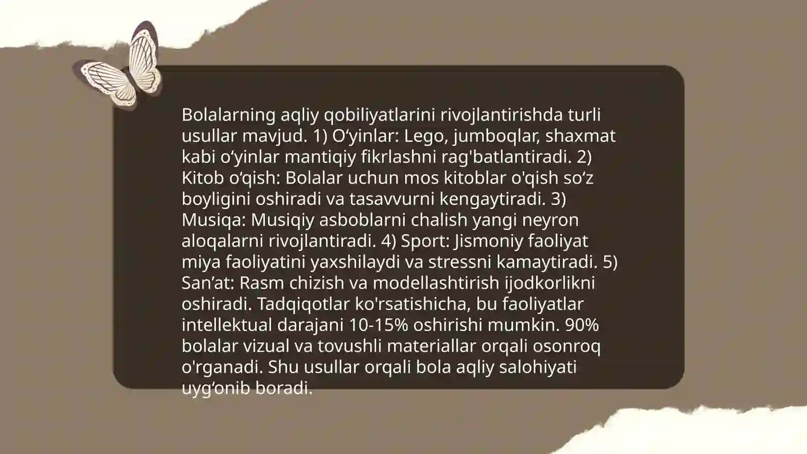 Maktabgacha ta'lim tashkilotlarida aqliy tarbiya berish texnologiyasi 4
