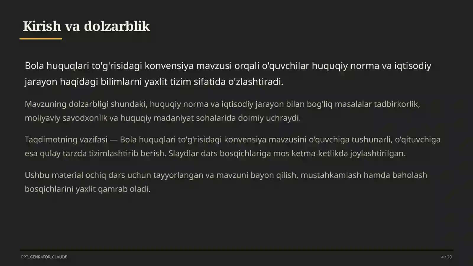 Bola huquqlari to'g'risidagi konvensiya (9-sinf) 4