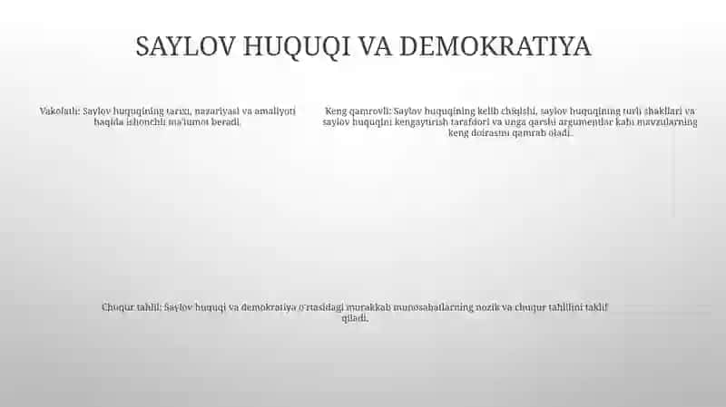 Saylov Huquqi Fuqorolarining Siyosiy Huquqi Sifatida 4