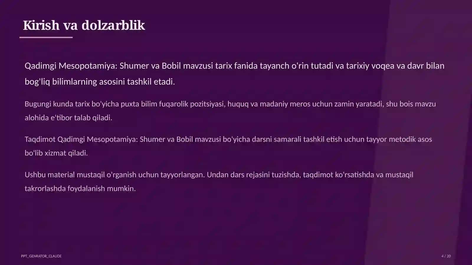 Qadimgi Mesopotamiya: Shumer va Bobil (6-sinf) 4