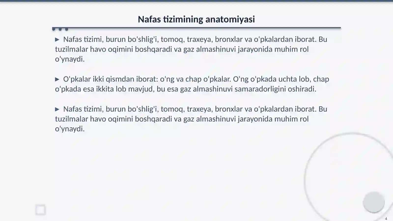 Nafasni idora etilishi 4