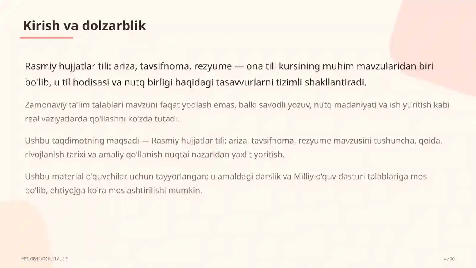Ona tili (5–11) — o'quvchilar uchun 4