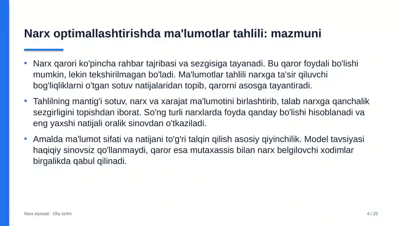 Aeroportlarda narxlarni optimallashtirishda ma'lumotlar tahlilidan foydalanish 4