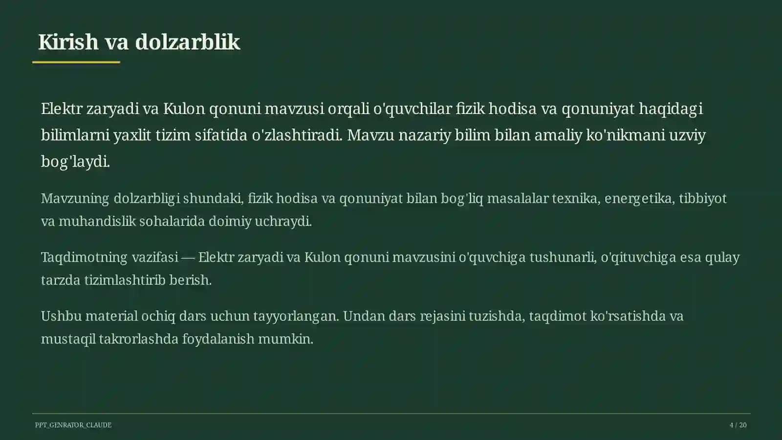 Elektr zaryadi va Kulon qonuni (8-sinf) 4