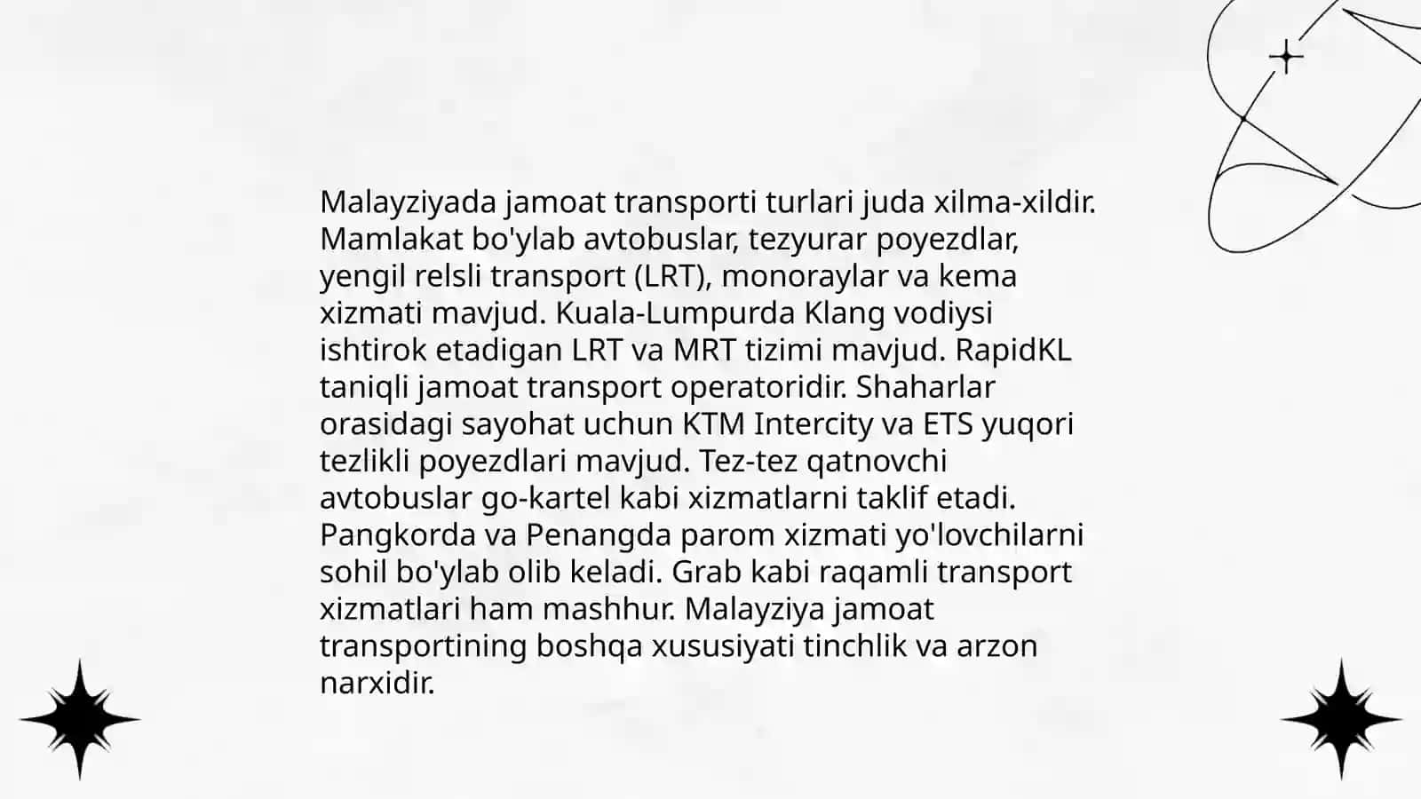 Malayziya transporti 4