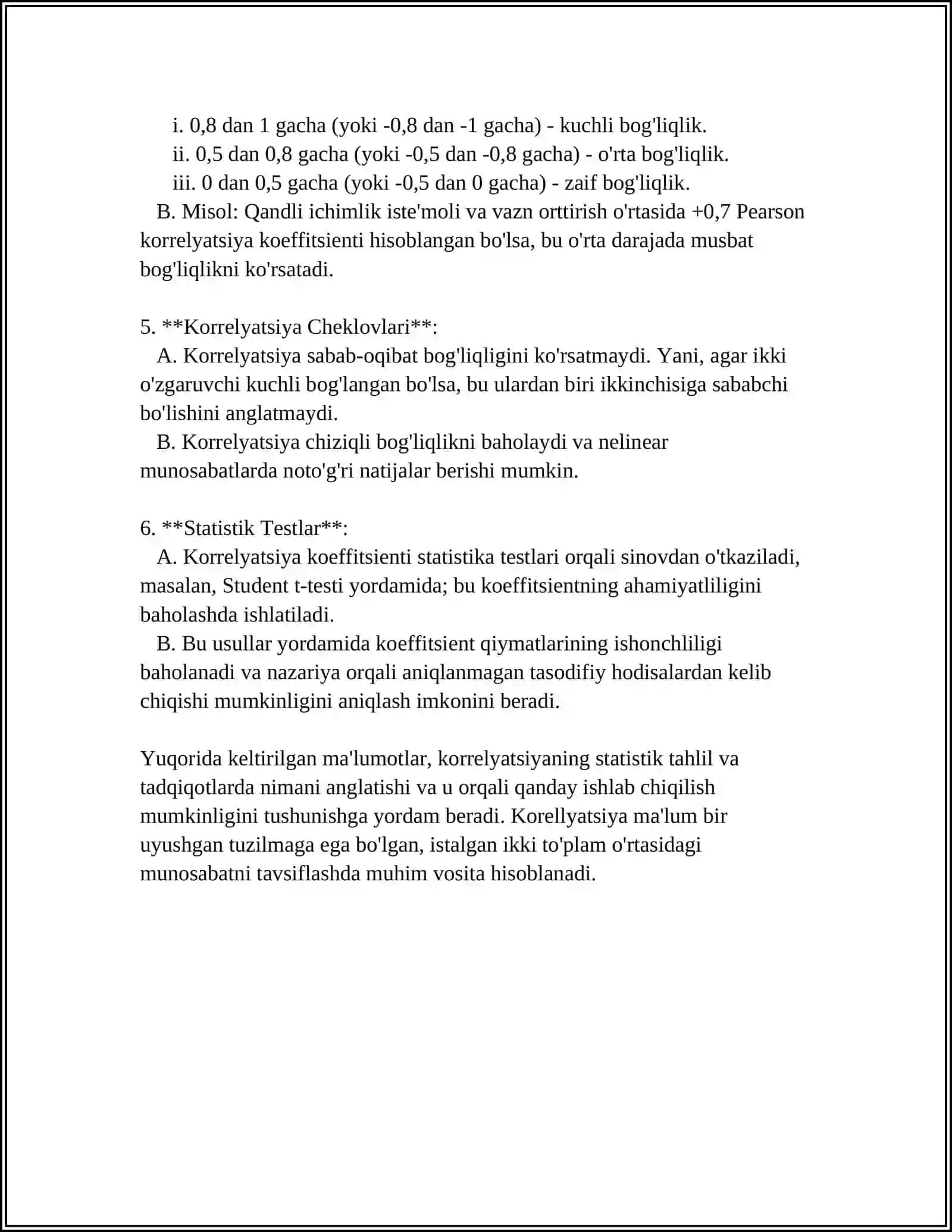 JUFT KORELYATSION-REGRESSION TAHLILI 4