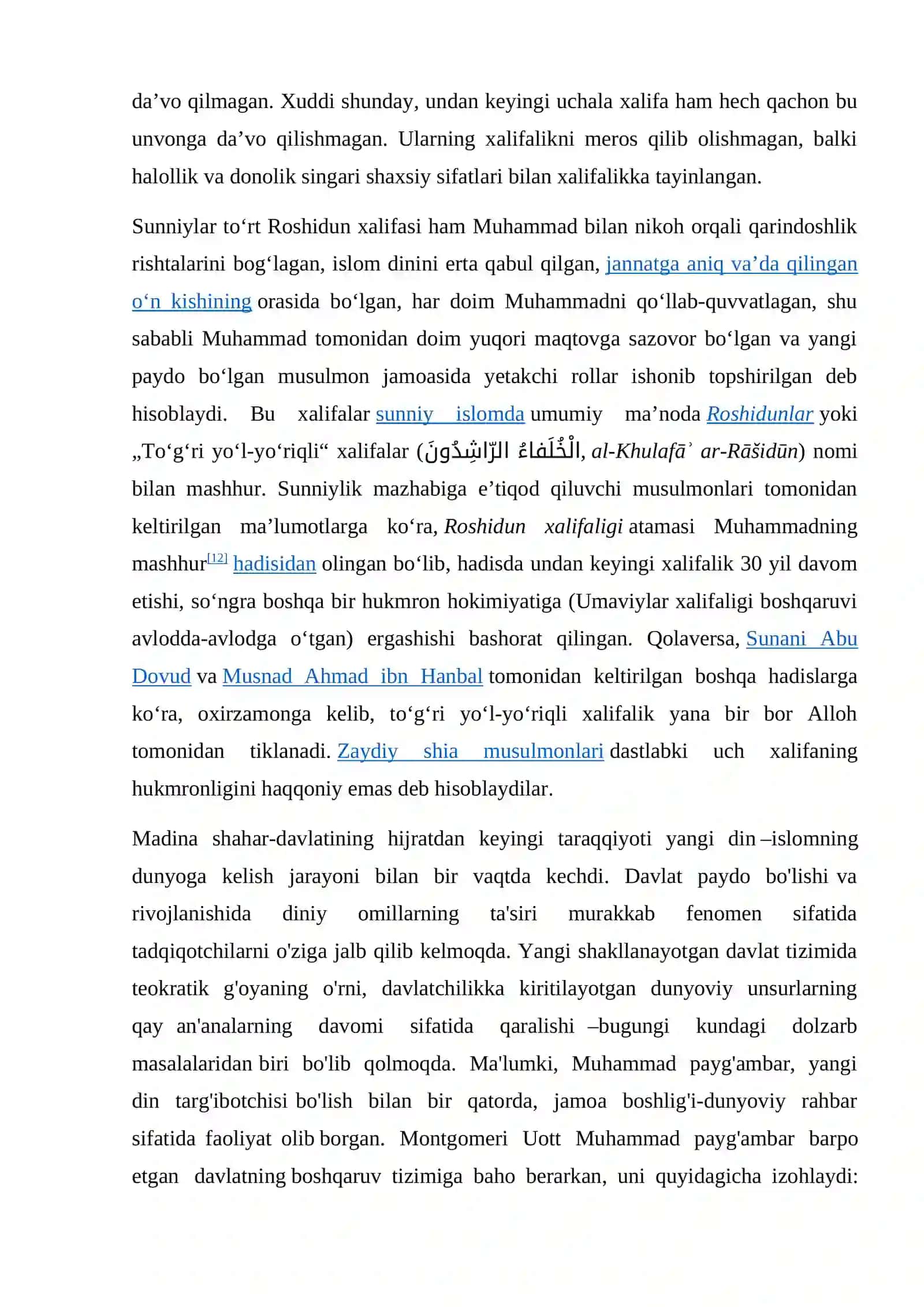 Roshidun xalifaligikelib chiqishi va tarixi 4