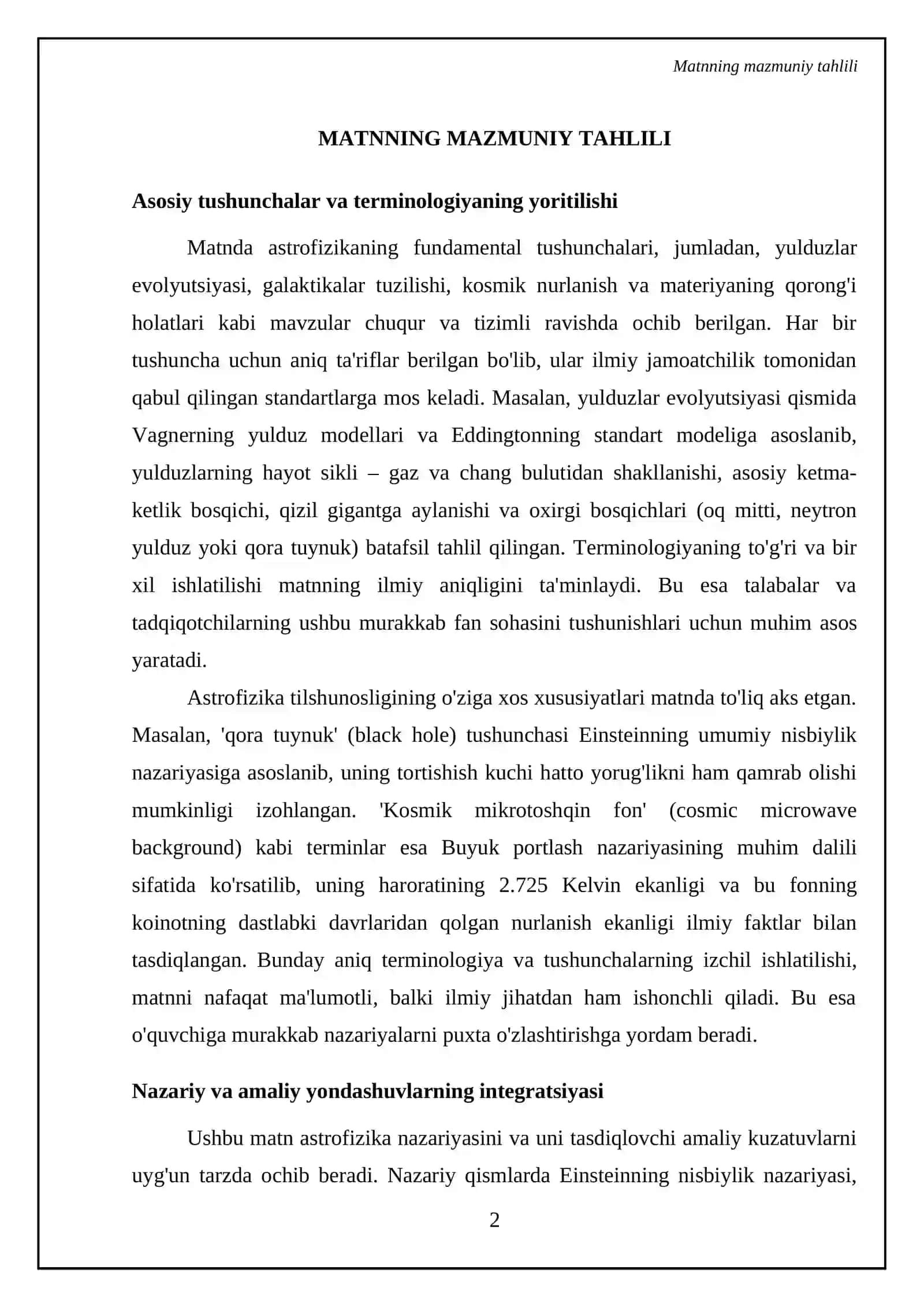 "Astrofizika asoslari" matni tahlili 4