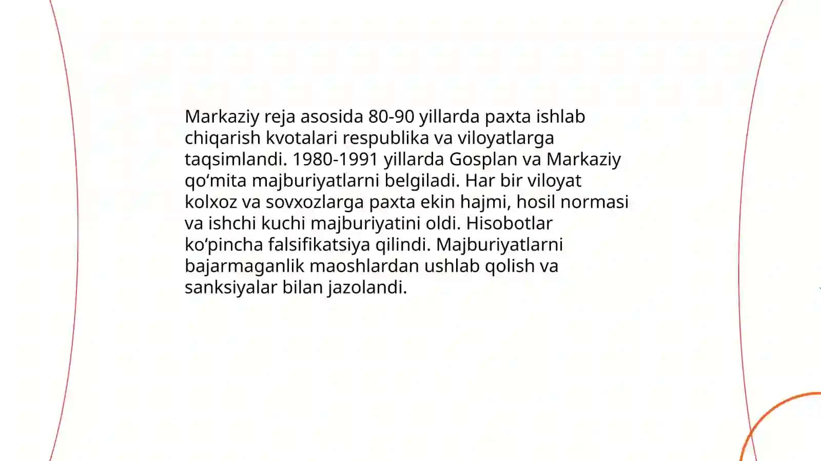 Paxta yakka hokimligi va qatag'onliklar 4