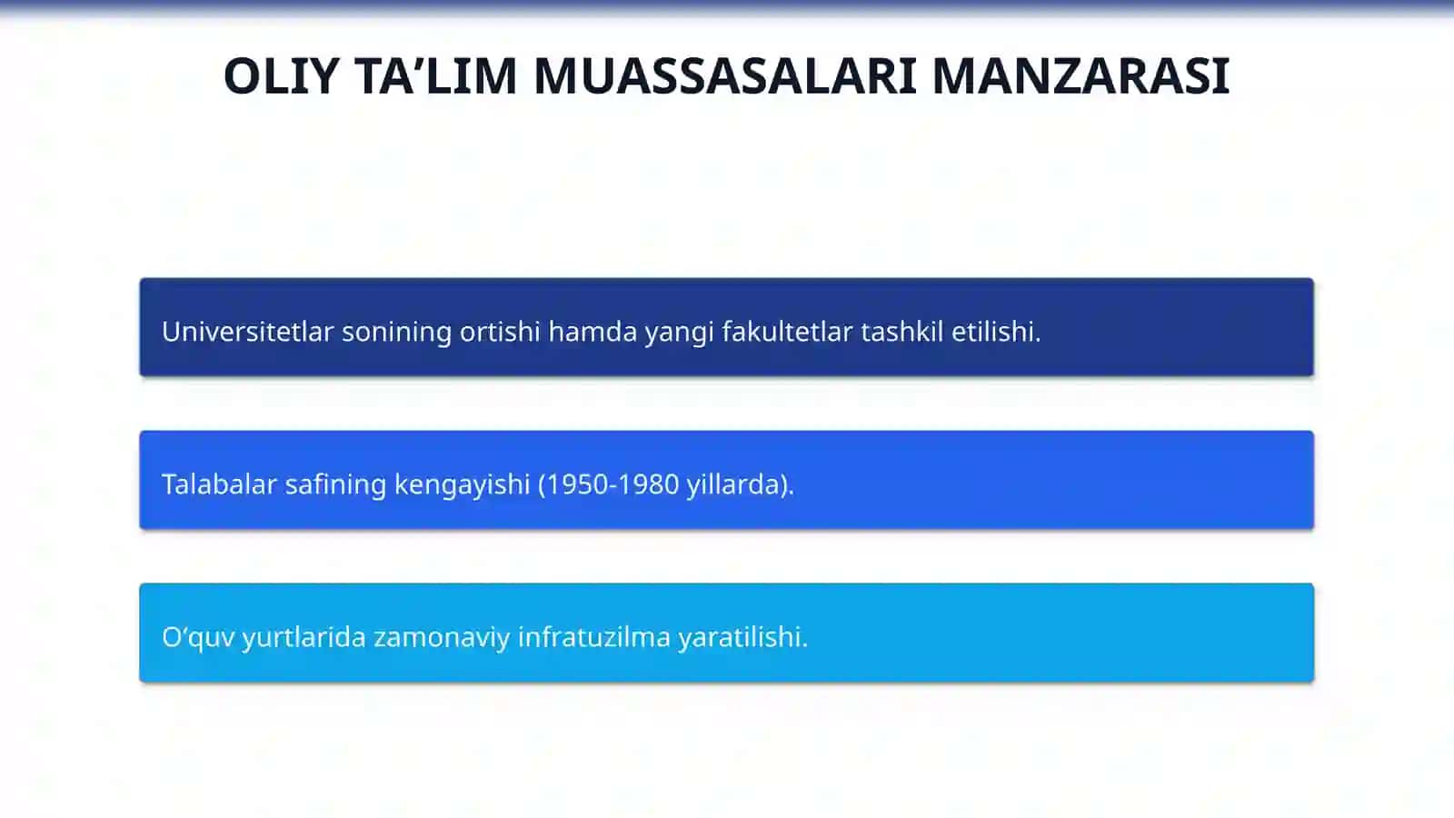 1950-1980 yillarda Oʻzbekistonda oliy taʼlim 4
