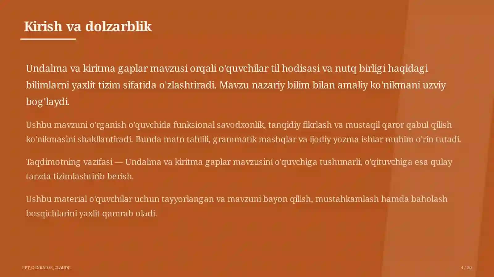 Undalma va kiritma gaplar (8-sinf) 4