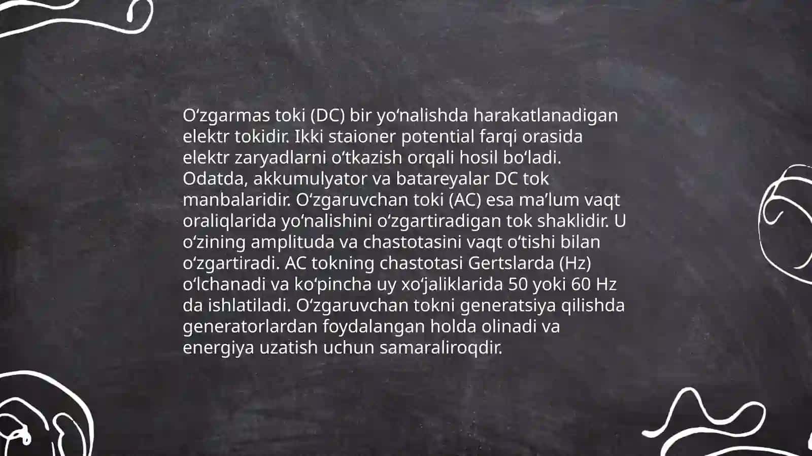O‘zgarmas toki qonunlari 4