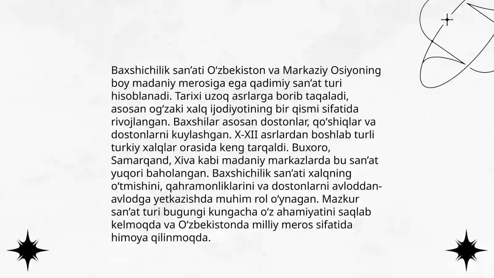 Yunesko shafiligida otkaziladigan baxshlichilik sanati ( festivali milliy ozbek targibotchisi dur ) 4