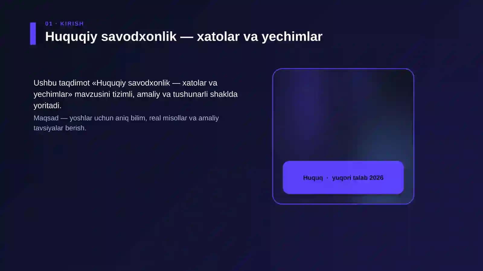 Huquqiy savodxonlik — xatolar va yechimlar 4