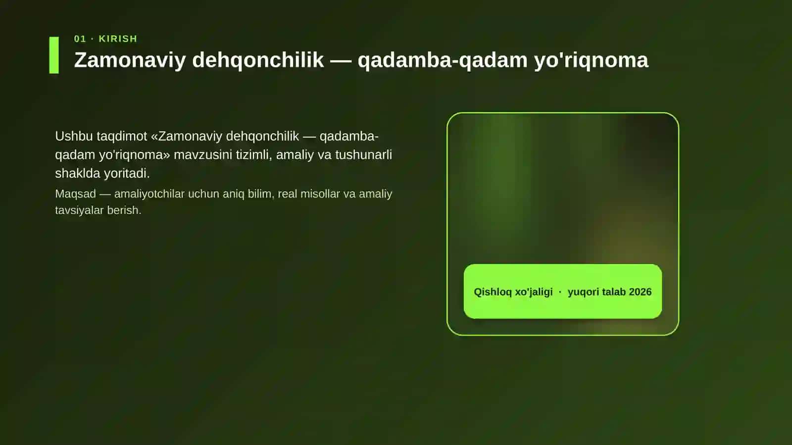 Zamonaviy dehqonchilik — qadamba-qadam yo'riqnoma 4