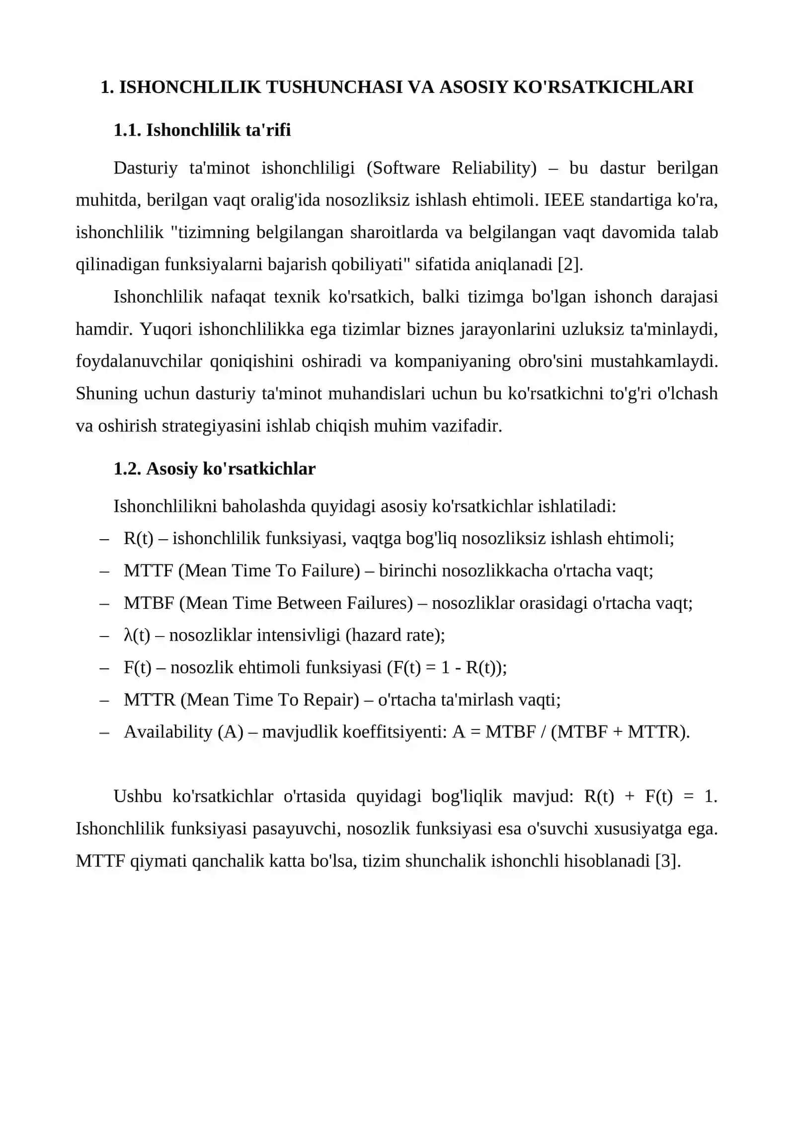 Ishonchlilikni matematik modellashtirish 4