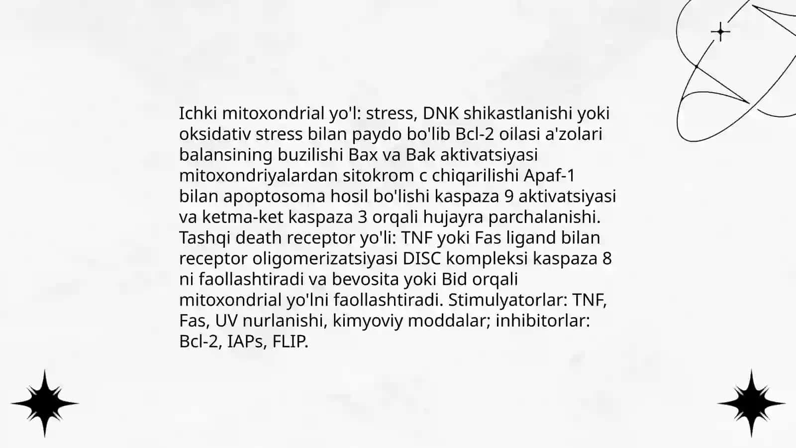 Apoptozning ichki va tashqi stimulyatorlari 4