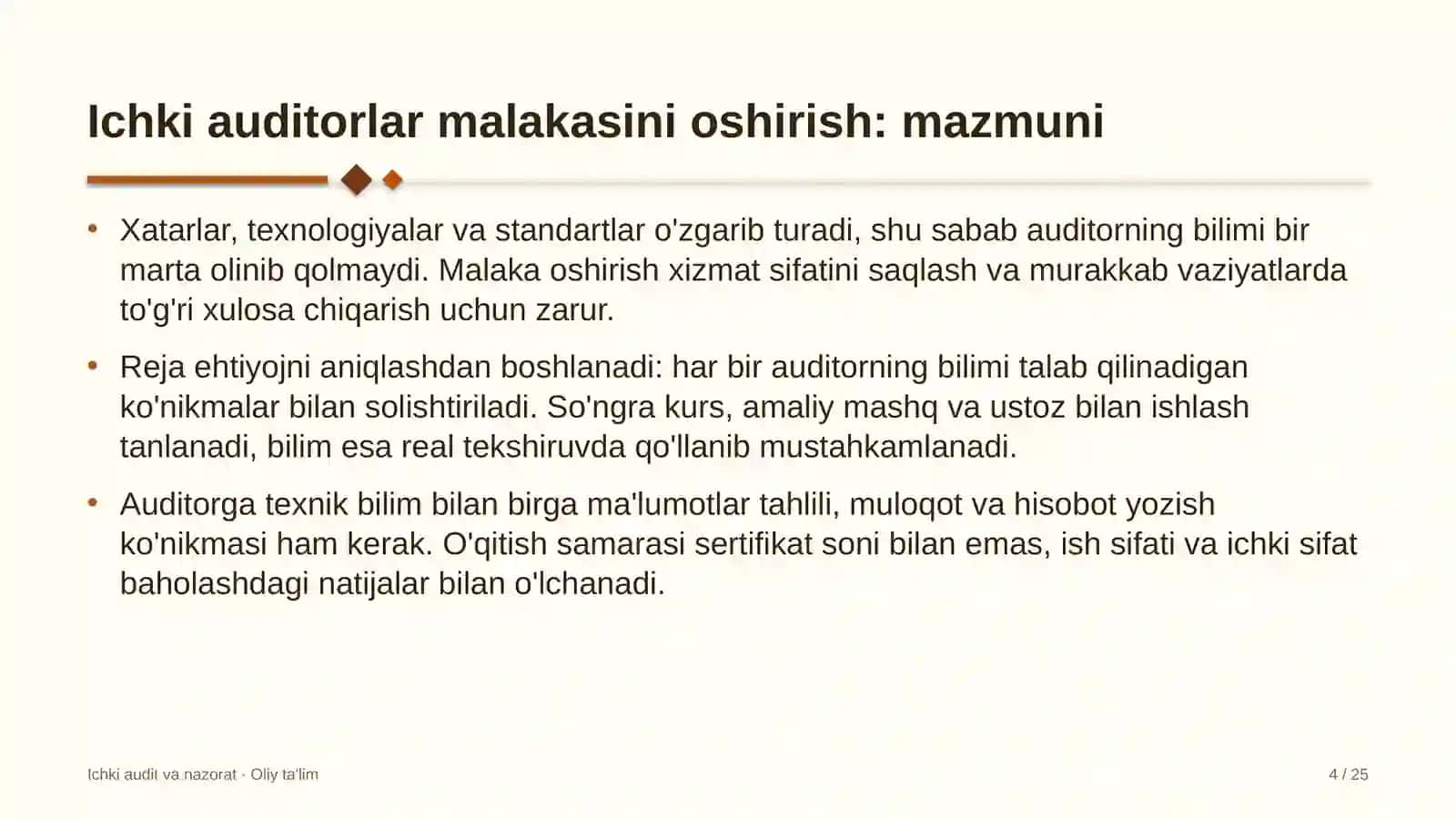 raqamli televideniye tarmoqlarida ichki auditorlar malakasini oshirish 5154 4