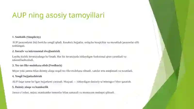 Agile Unified Processmetodologiyasi 4