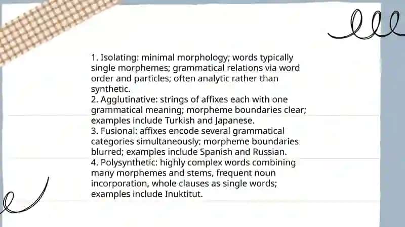 Morphological Typology: Analytical and synthetic Language Types 4